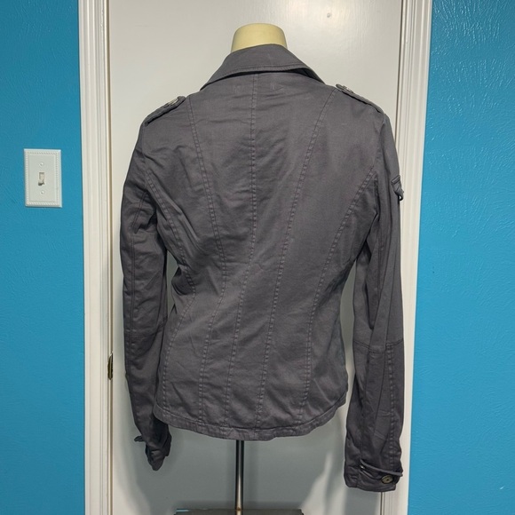 Home Store Mandarin & Mint Women's Gray utility military influence Jacket Medium - Picture 11 of 16